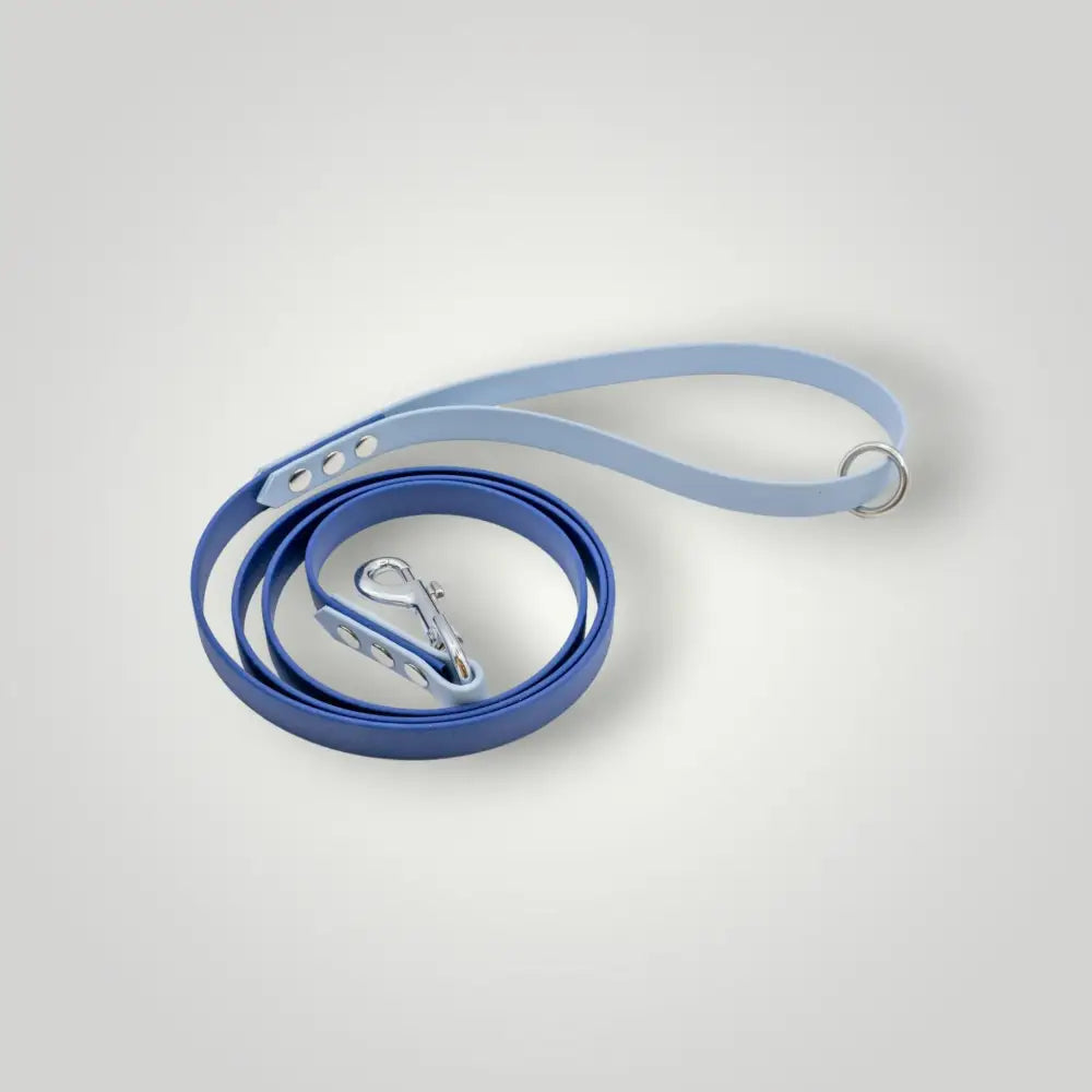 Zwei-tonige biothane leine in Blau für Hunde, 1,60 m fix, robust und stylisch