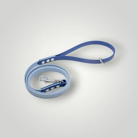 Zweifarbige Biothane Leine in Blau, 1,60 m, robuste 2-farbige Biothane Leine