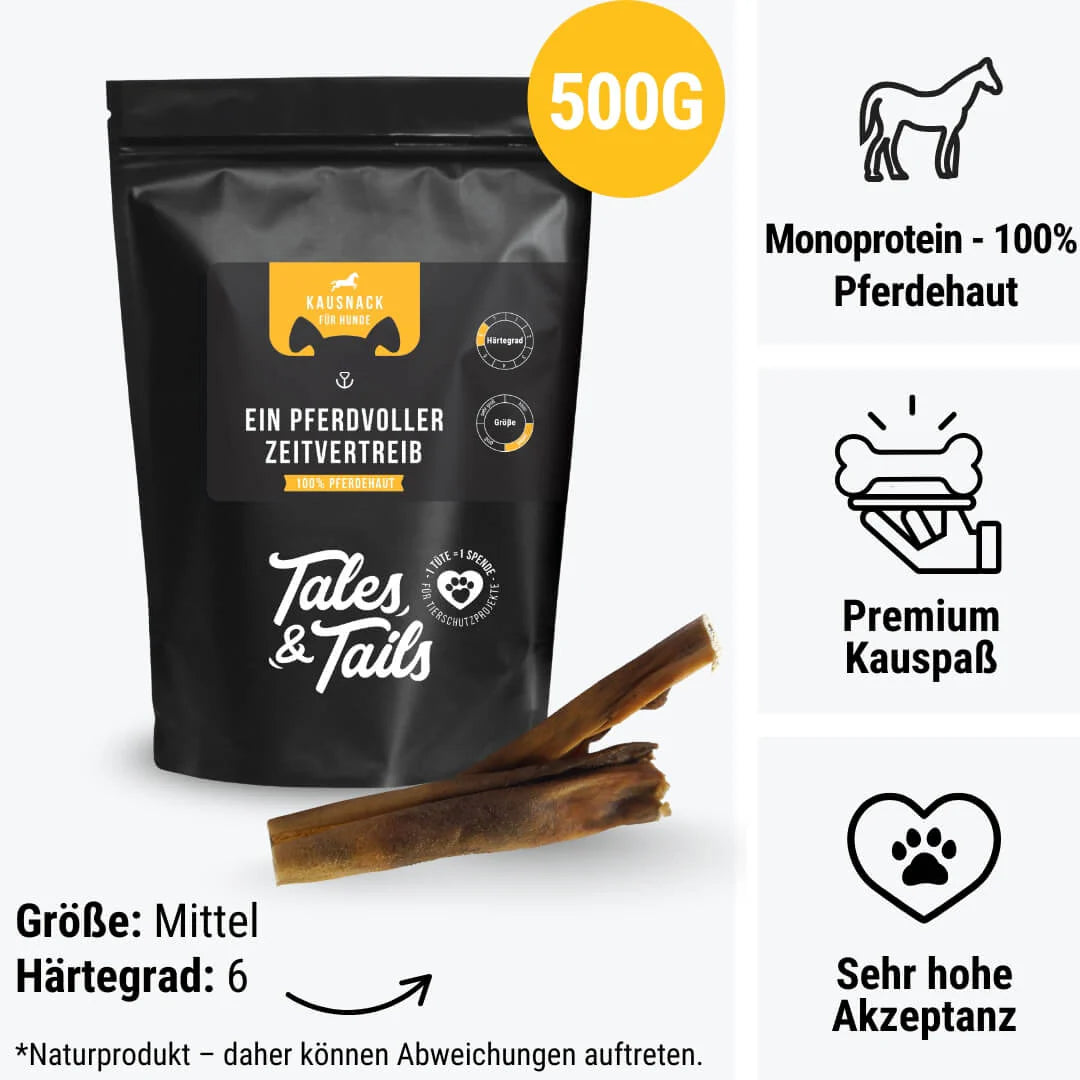 Ein PferdVoller Zeitvertreib 100% Pferdehaut - Kauartikel für Hunde