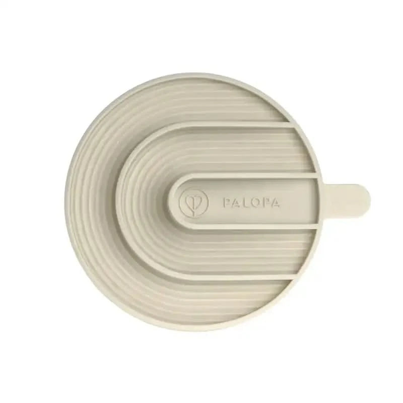 Beige silikon trivet mit Griff für hundenapf cali und anti-schling-einsatz yumo