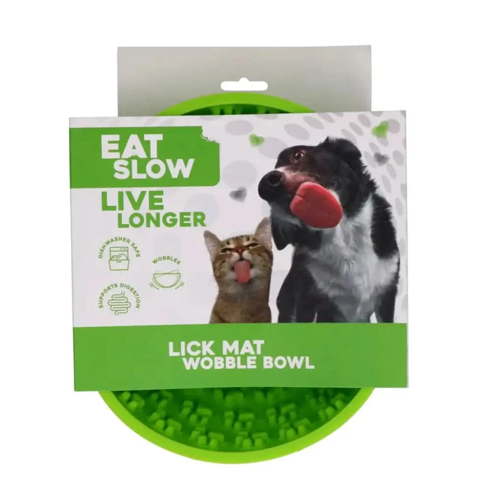 Grüner Antischling Napf und Schleckmatte für langsames Essen, eat slow live longer