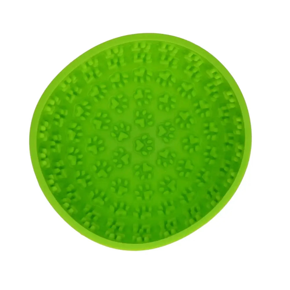 Grüner Silikon Anti-Schling Napf mit Pfotenmuster für langsames Essen, eat slow live longer