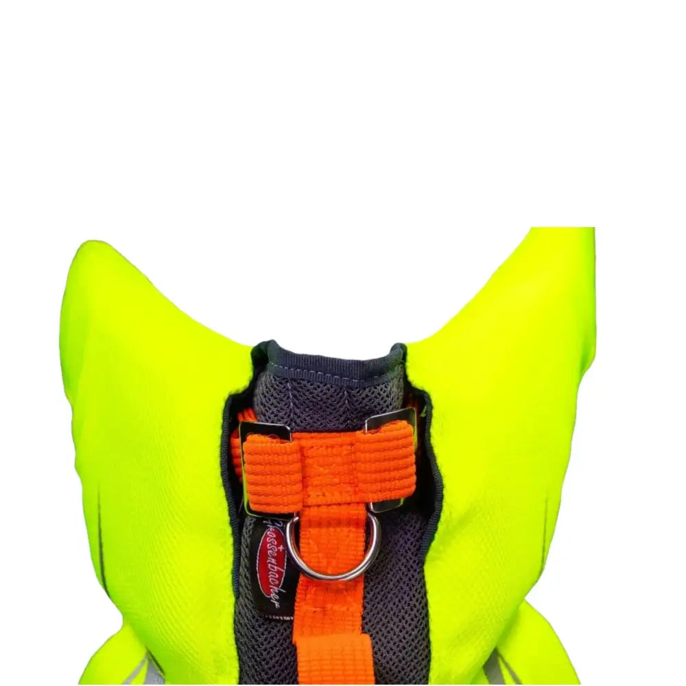 Neon gelbe Beat Grossenbacher Hundeschwimmweste für sicheren Hundespaß