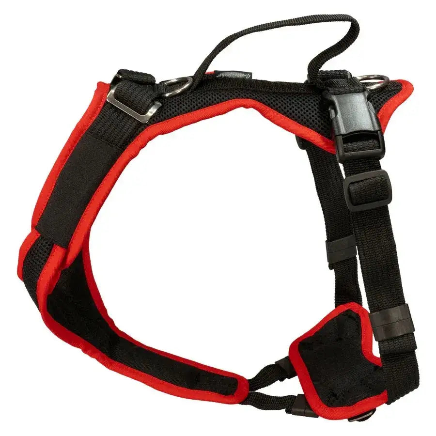 Red und schwarz Hundegeschirr von Beat Grossenbacher, verstellbar und perfekt für Hunde