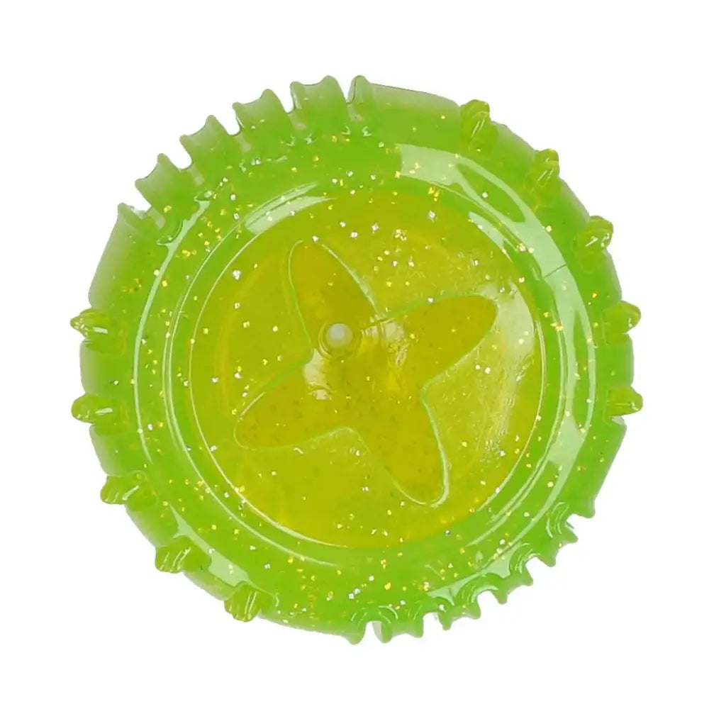 Grüner und gelber texturierter Hundespielzeug Dog Comets Treat Locker für Leckerlis