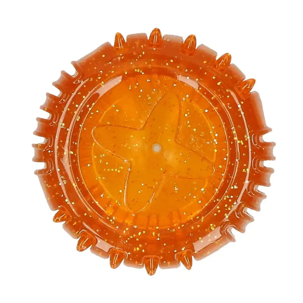 Orange glittery spiky Dog Comets Treat Locker Spielzeug für Hunde Spaß und Belohnung