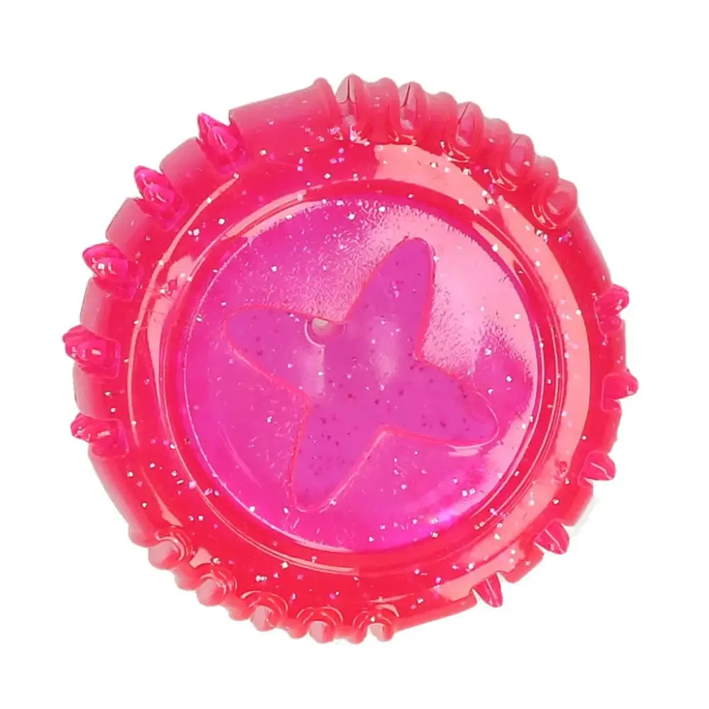 Pink runder spiky Dog Comets Treat Locker mit Stern, perfekt für Hundespielzeug