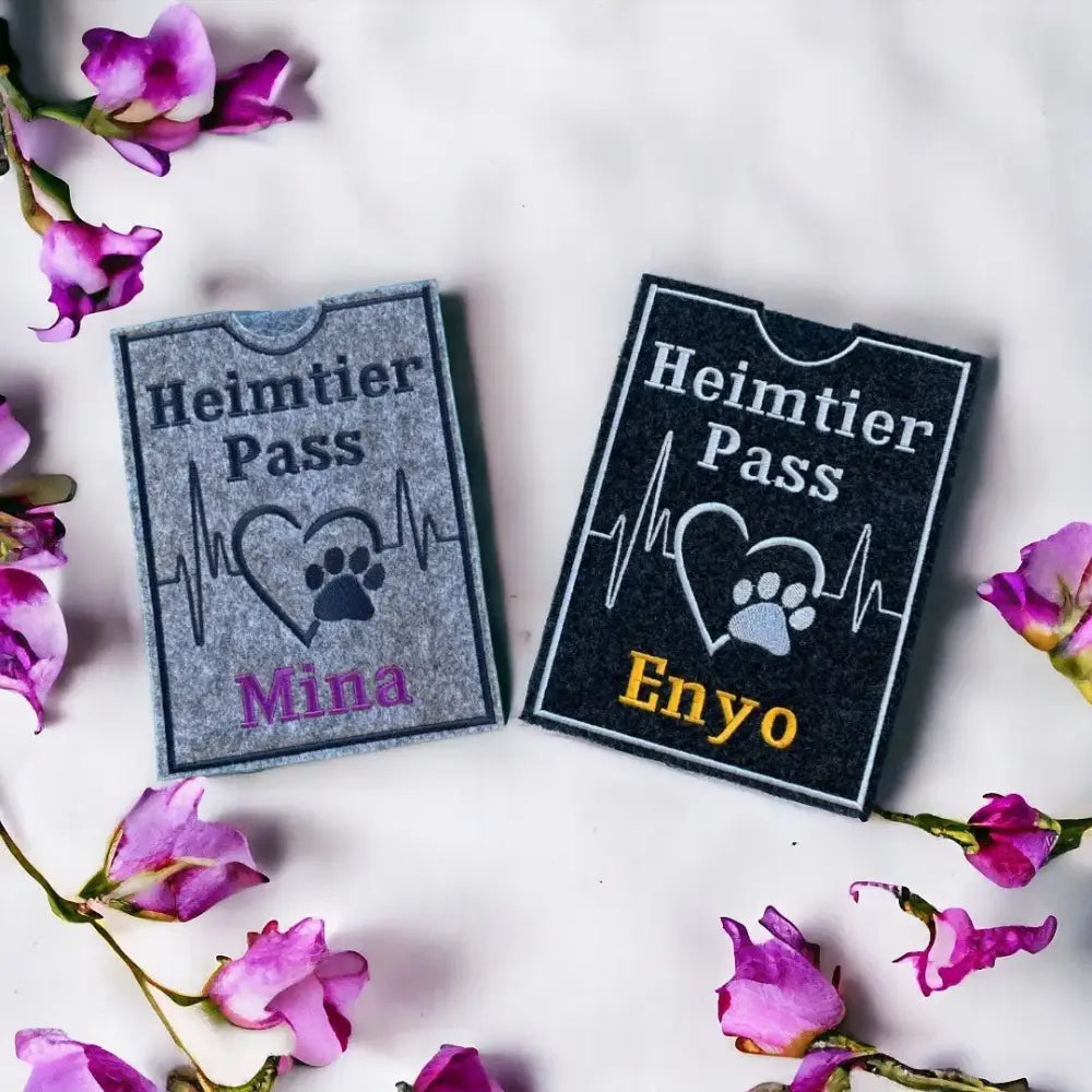 Pet Passport Hülle Bestickt für Haustiere, personalisiert und stilvoll