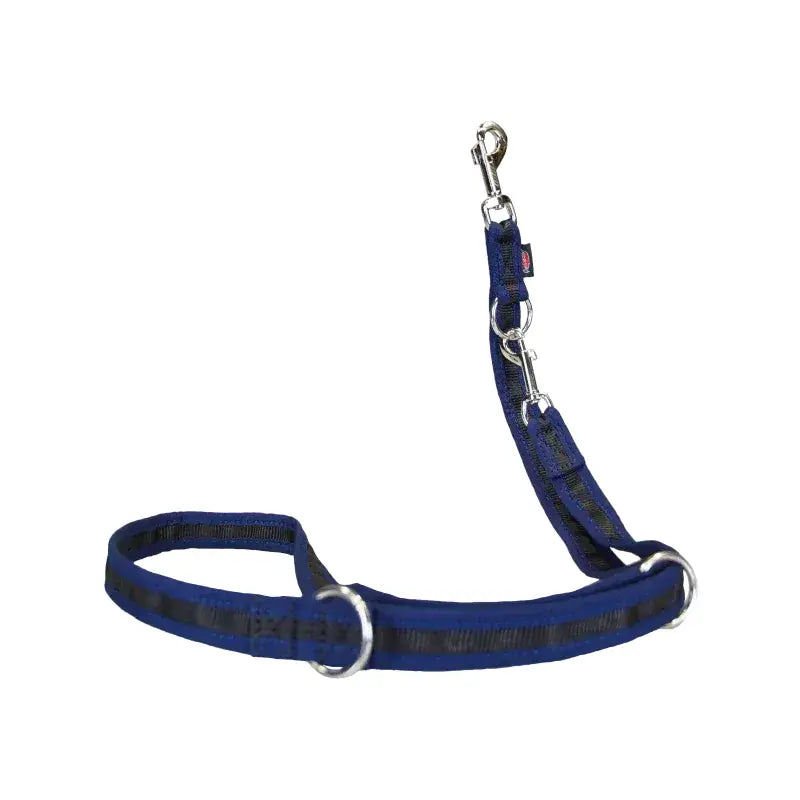 Blaue Hundeleine eingefasst von Beat Grossenbacher mit Metall-Hardware, verschieden breiten