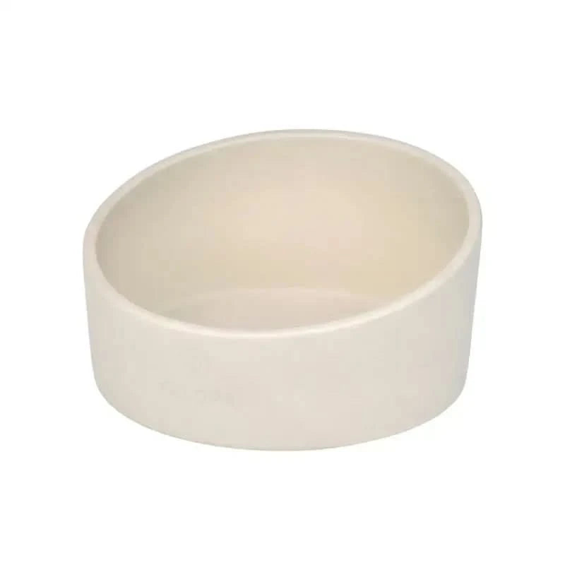 Hundenapf Cali echtes Highlight mit off-white Keramik und schrägem Rand, perfekt als Hundespielzeug
