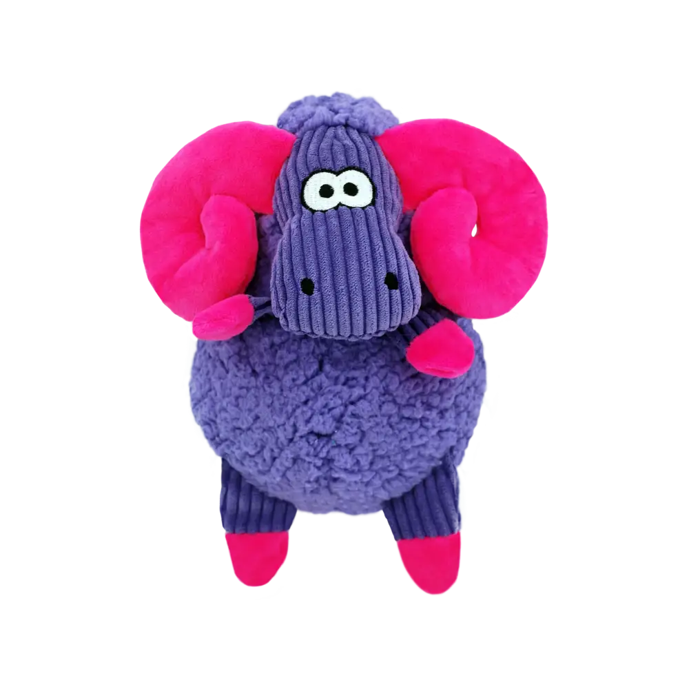 KONG Sherps Floofs Widder kuscheltier, lila Plüschramm, pinke Hörner, perfekt zum Kuscheln