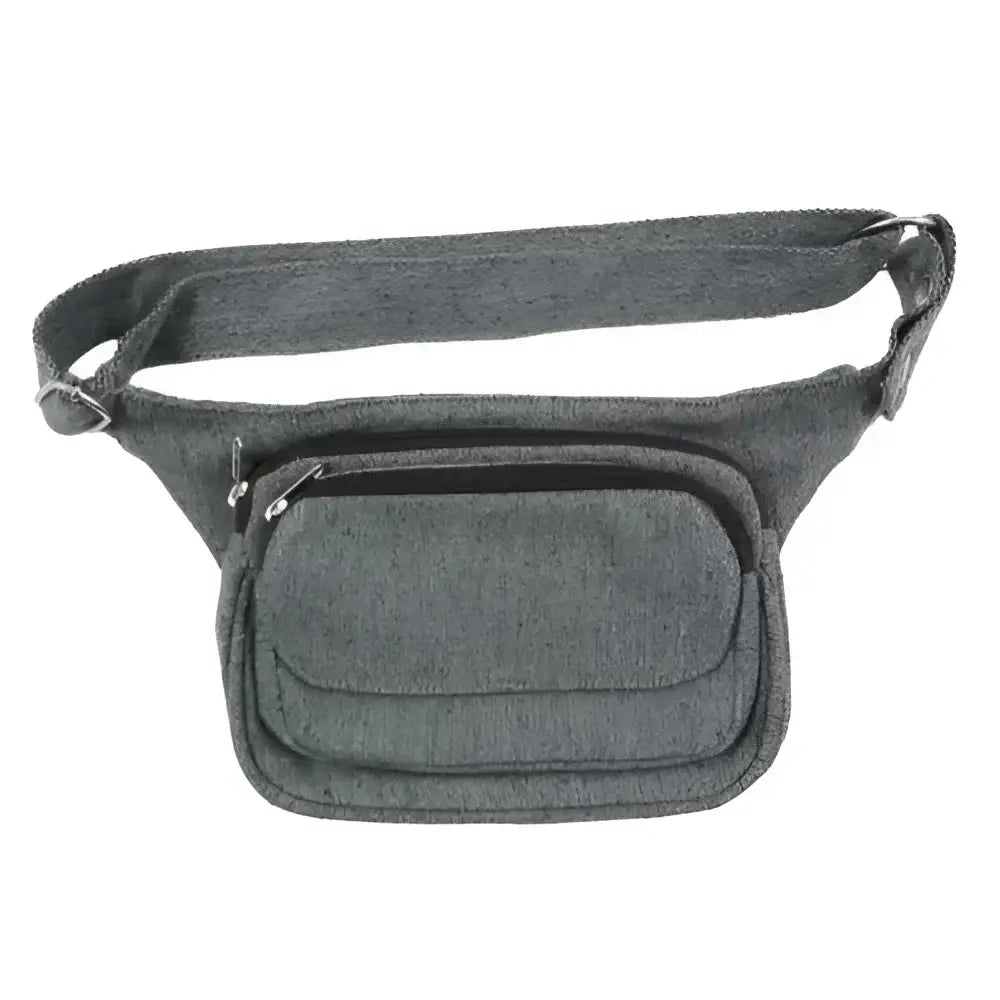 Graue Kork Gürteltasche Leckerli Tasche Frankfurt von Nijens Grau Meliert