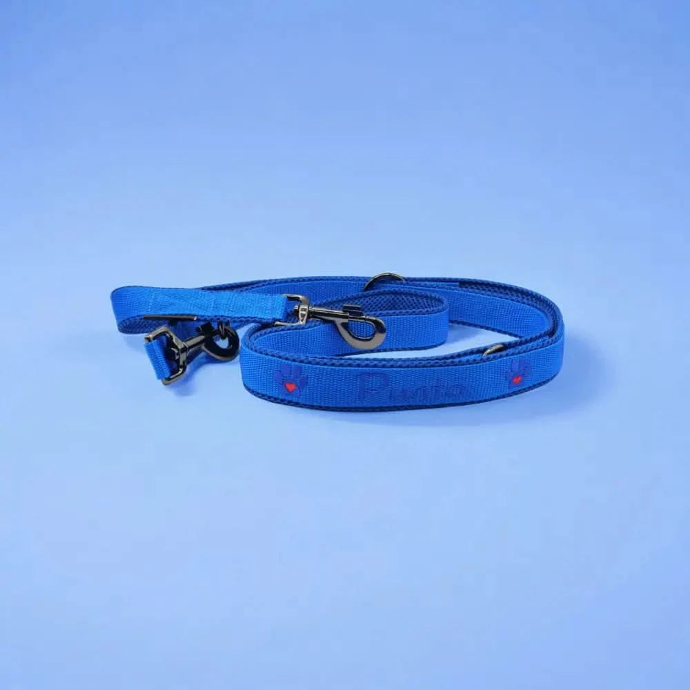Blaue Leine verstellbar mit goldfarbenen Hardware, perfekt für dein Design Leine 3-fach verstellbar
