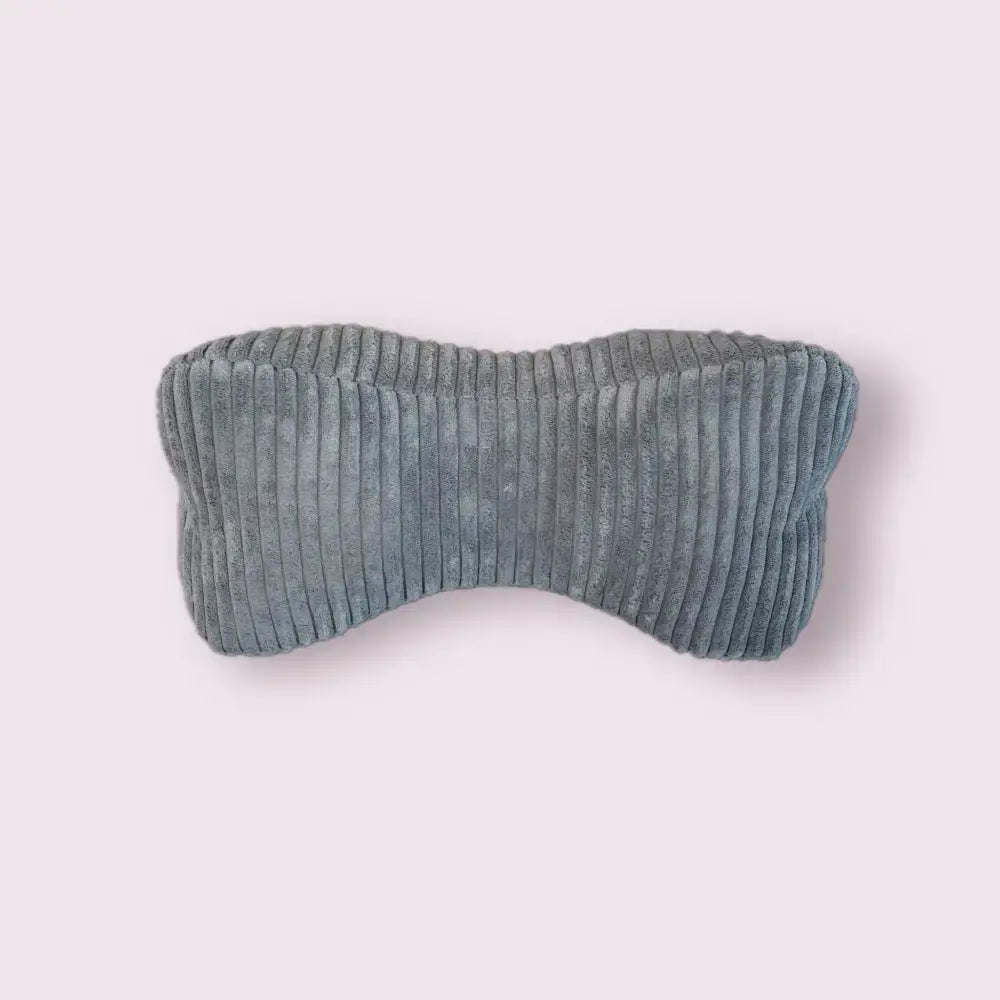 Graues Corduroy Leseknochen Hundespielzeug und Hundehalsband in Wunschfarben