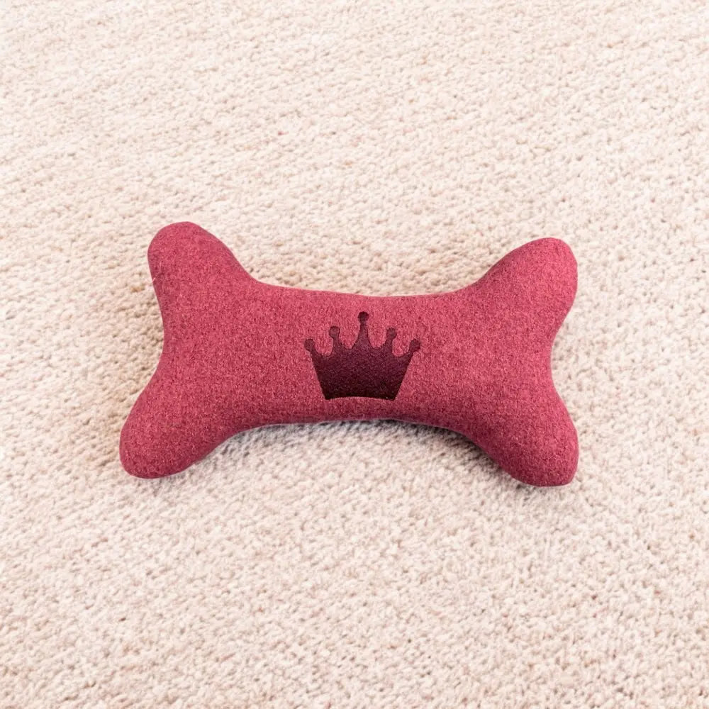 Plüschiges nachhaltiges hundespielzeug in Knochenform mit Kronen-Design perfekt fürs Hundespielzeug