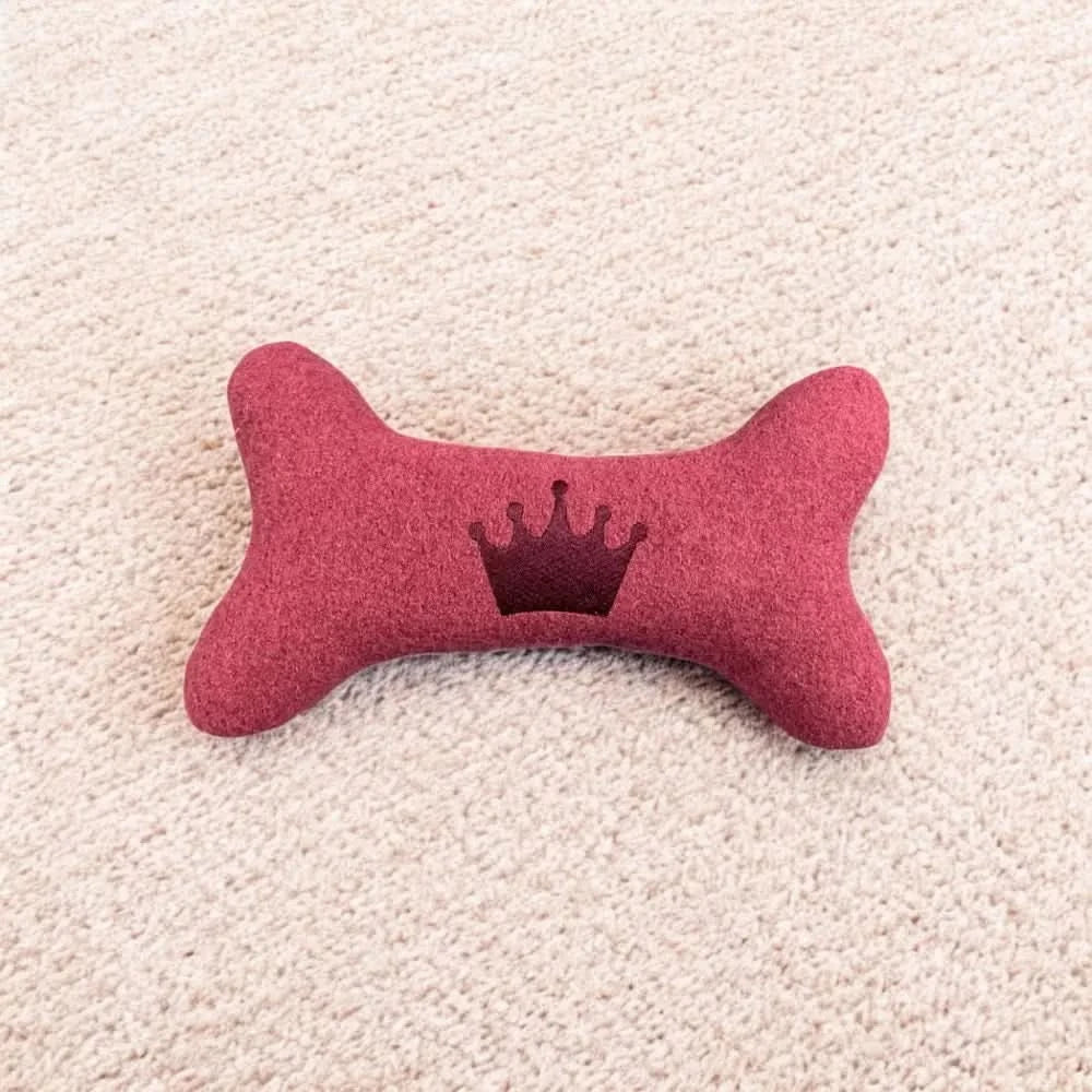 Plüschiges nachhaltiges hundespielzeug in Knochenform mit Kronen-Design perfekt fürs Hundespielzeug