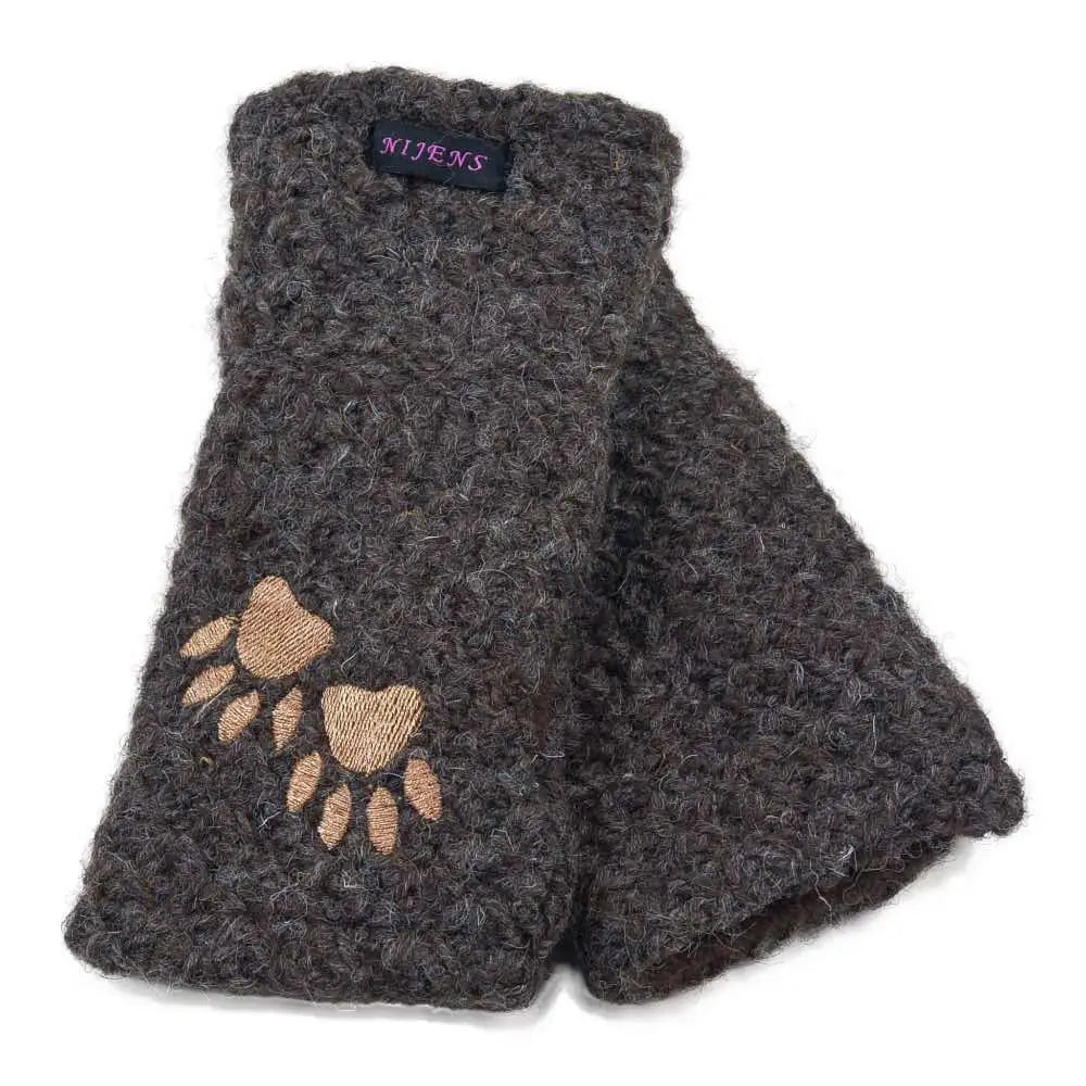 Graue Nijens Pulswärmer mit Pfotenstickerei, perfekt für Hundespielzeug oder Hundehalsband