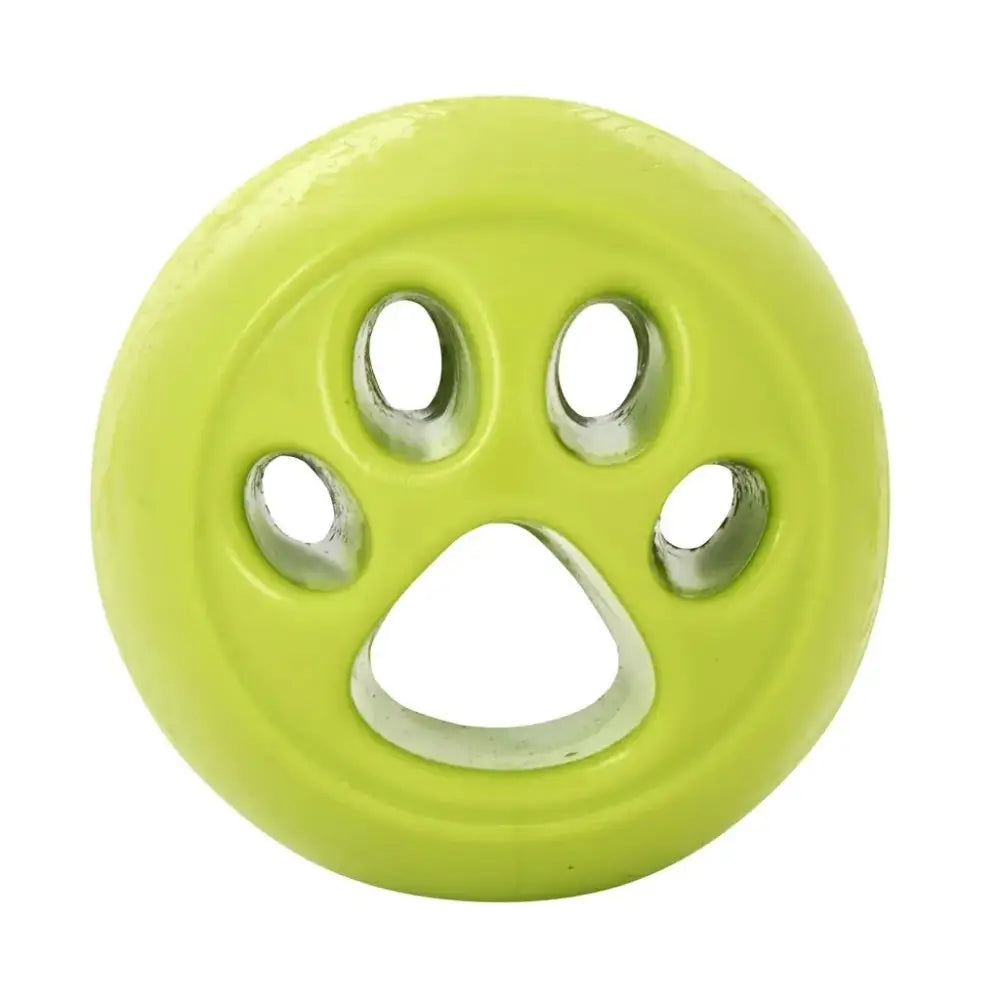 Bunter runder Outward Hound Orbee-Tuff Nooks Hundespielzeug mit Pfoten-Lochmustern