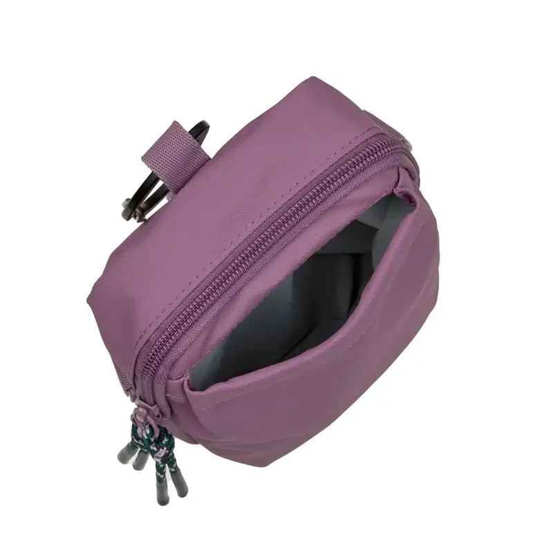 Lila Nylon Snack Bag mit Reißverschluss und offener Fronttasche für Hundespielzeug