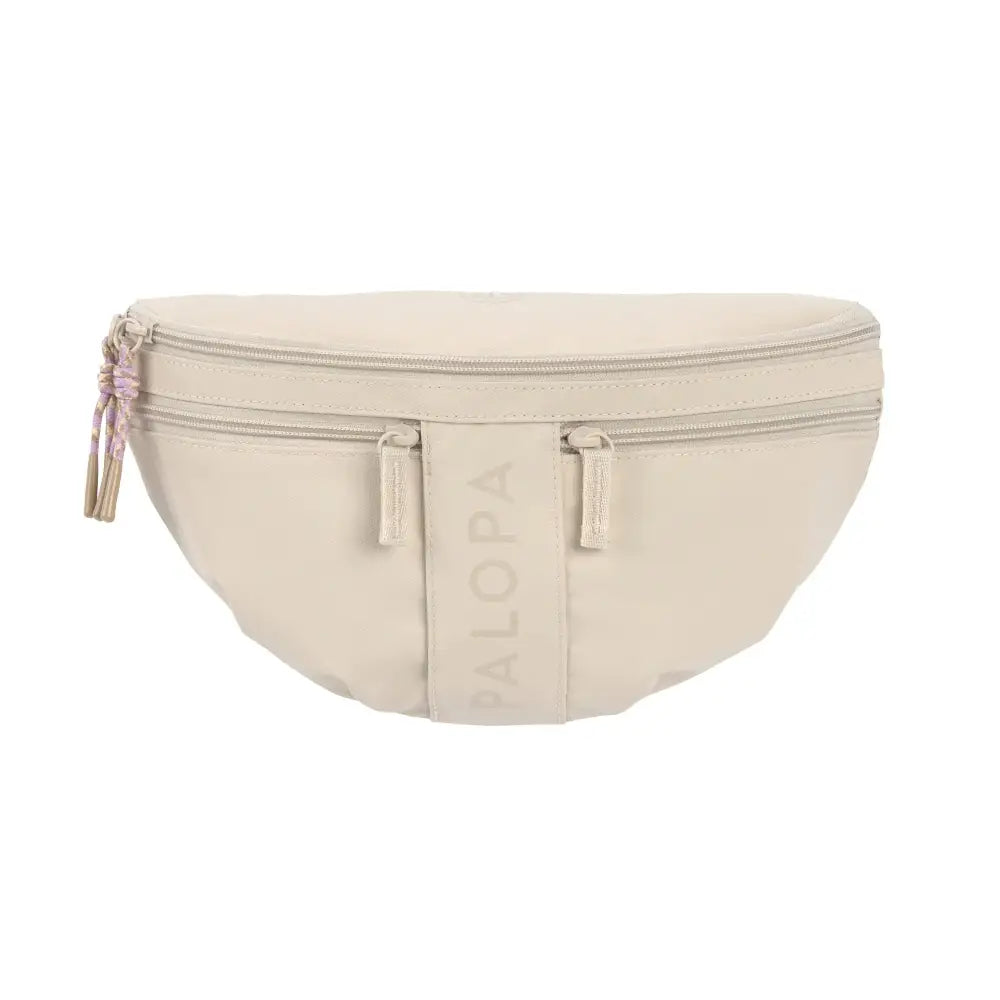Beige Bum Bag Emma Palopa Snack Tasche mit Textur-Reißverschluss und Logo