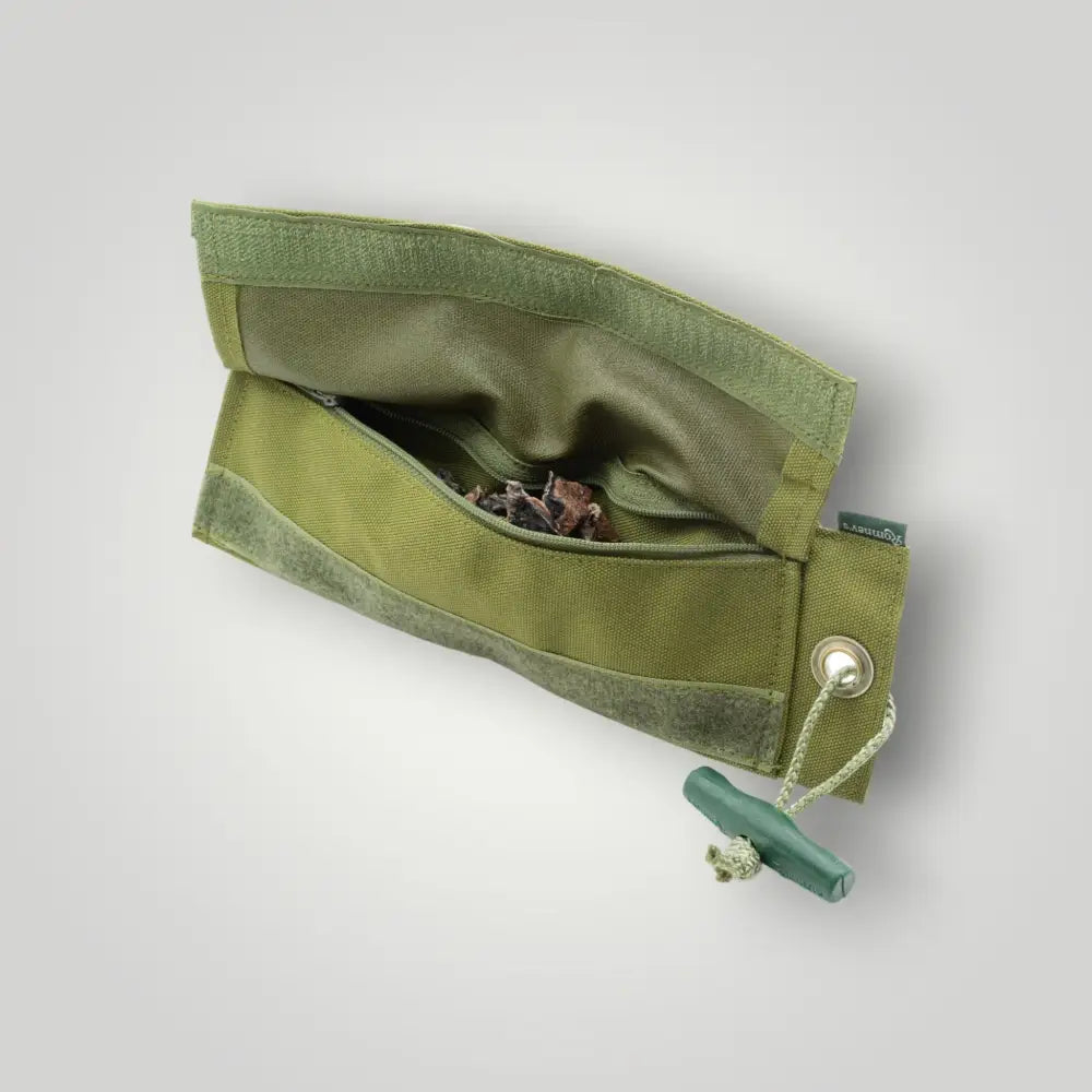 Open olivgrüne Romneys Nylon Futterdummy Tasche für Hundetraining