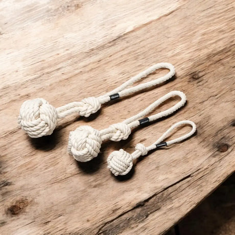Rope knot toys with looped handles für aktive Hunde aus Eco Tau-Spielzeug Bolly Baumwolle