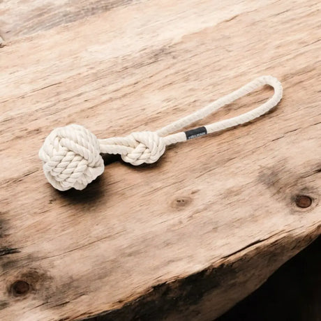 Weißes Tau-Spielzeug Bolly Baumwolle für aktive Hunde, umweltfreundliches Eco Tau-Spielzeug Bolly