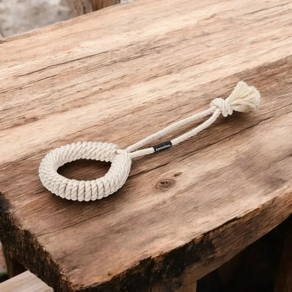 treusinn Eco Tau-Spielzeug LOOPY Baumwolle, weißes Baumwolltau mit Knoten für Hundespielzeug