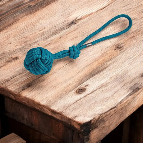 Teal knoten seil spielzeug für hunde tau-spielzeug bolly hundespielzeug mit hundehalsband