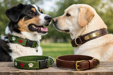 Besticktes oder graviertes Hundehalsband?
