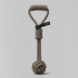 L'floof Rope Tug Toy robustes Hundeseil aus Baumwolle in Beige und Schwarz mit ergonomischen Griffen
