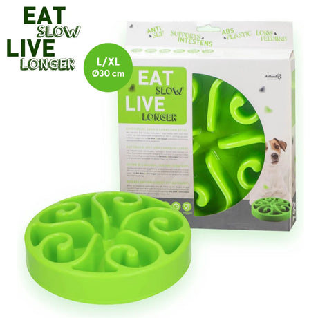 Grüner Maze-Pattern Slow Feeder Napf für Eat Slow Live Longer Haustiere
