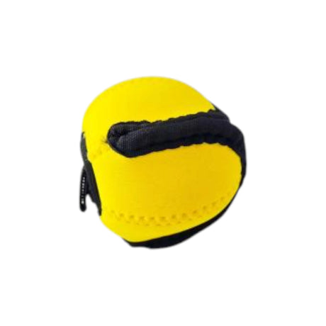 Puppingtons Lotusball Pod interaktiver Trainingsball in Gelb mit Klettverschluss-Fach für Snackbelohnung, nachhaltiges Hundezubehör