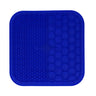 Blaue Silikon-Topflappen mit strukturierter Oberfläche für Eat Slow Live Longer Leckmatte