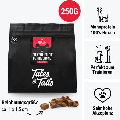 Tales & Tails Ich verlier die BeHIRSCHung Fleisch Leckerli aus 100% Hirsch