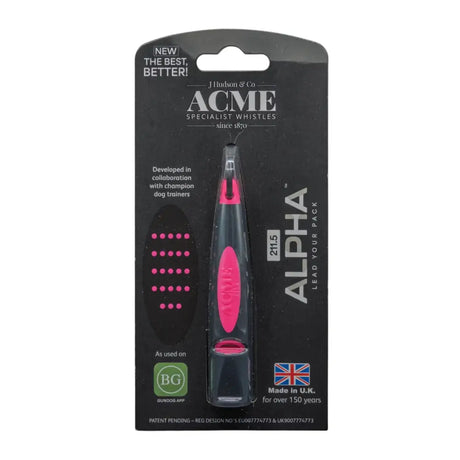 Pink und schwarz acme alpha hundepfeife 21,5 in retail verpackung mit ergonomischem griff für hundetraining
