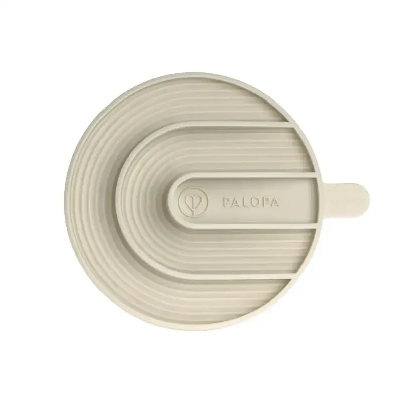 Beige silikon trivet mit Griff für hundenapf cali und anti-schling-einsatz yumo