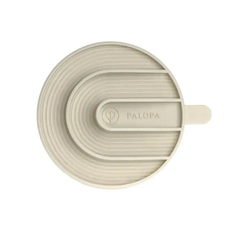 Beige silikon trivet mit Griff für hundenapf cali und anti-schling-einsatz yumo