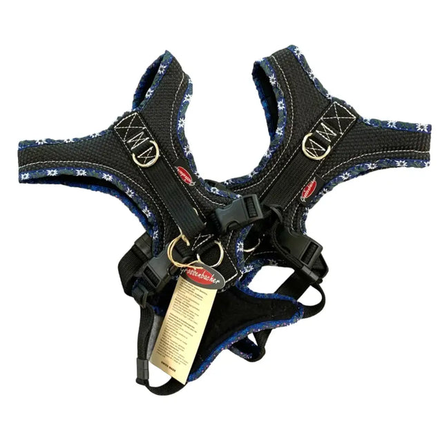 Black und Blau Muster Hundegeschirr Beat Grossenbacher Fun Run Edelweiss für Hunde
