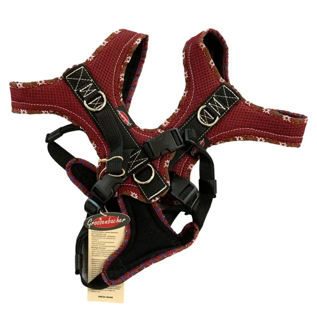 Red und schwarzes Beat Grossenbacher Hundegeschirr für Fun Run Edelweiss, robust und stylisch
