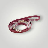 Burgundy Biothane Hundeleine mit Metallkarabinern, 2-farbige Biothane Hundeleine