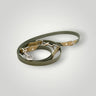 Olive grüne Biothane Hundeleine mit Metallhardware, 2-farbige Biothane Hundeleine