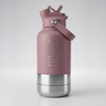 L'FLOOF 3-in-1 Hunde-Reiseflasche 946 ml in Dusty Pink mit abnehmbarem Trinknapf und Leckerlifach
