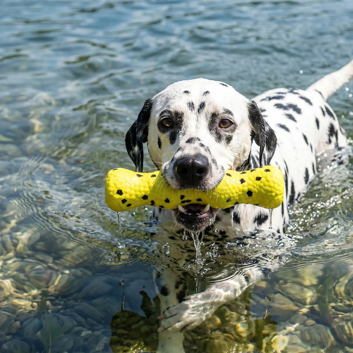 Gelber gefleckter Hundespielzeug