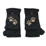 Fingerlose Handschuhe von Nijens Elecktra mit Pfotenstickerei