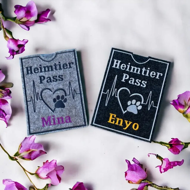 Pet Passport Hülle Bestickt für Haustiere, personalisiert und stilvoll