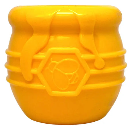 SodaPup Honey Pot Dein unzerstörbarer Leckerli-Spender, gelb, Honigtopf-Design mit breiter Öffnung