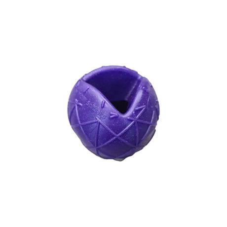 Lila Moby Hundeball mit Wurfschlaufe, sternförmig strukturiert