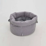 Graues hundekörbchen little basket mit weicher, gepolsterter außenfläche und flauschigem innenfutter