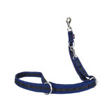 Blaue Hundeleine eingefasst von Beat Grossenbacher mit Metall-Hardware, verschieden breiten